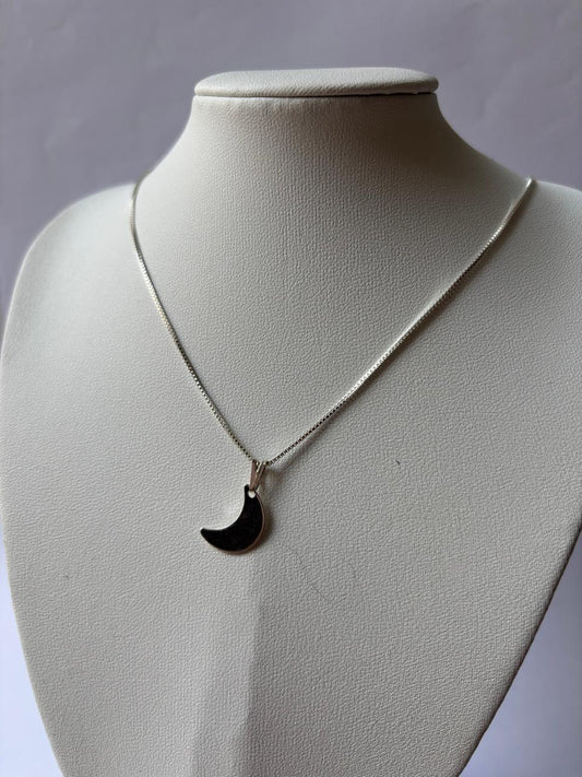 Colar de Prata 925 - Colar Veneziana Meia Lua