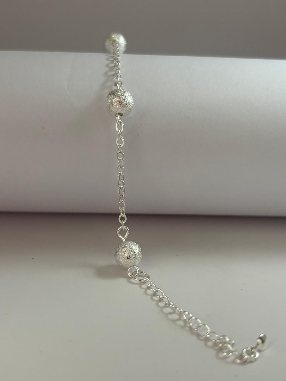 Pulseira de Prata 925 - Bola Fosco