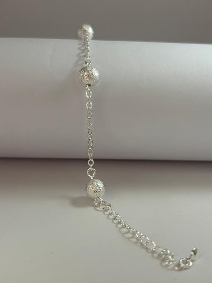Pulseira de Prata 925 - Bola Fosco
