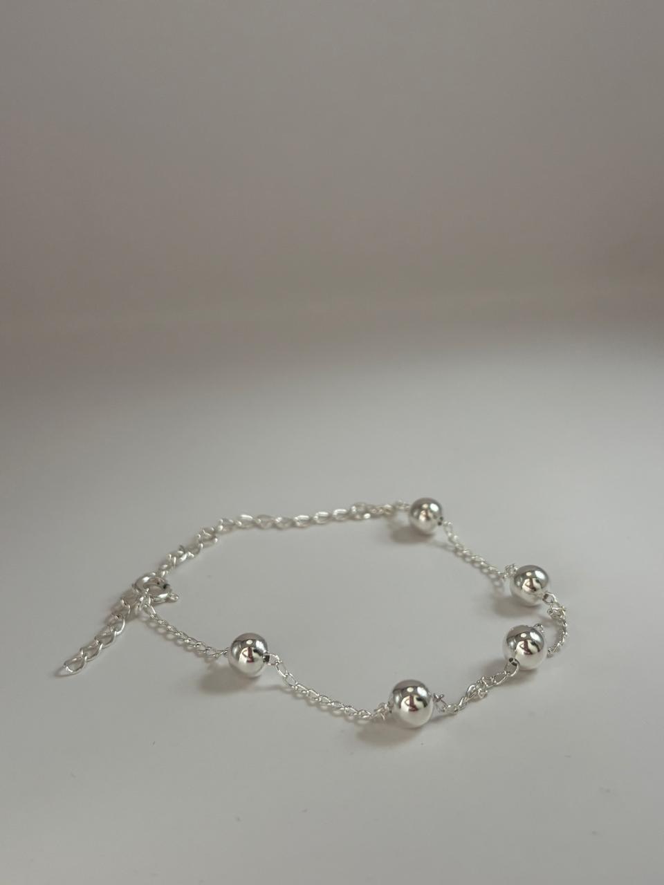 Pulseira de Prata 925 - Cadeado Bola Grande