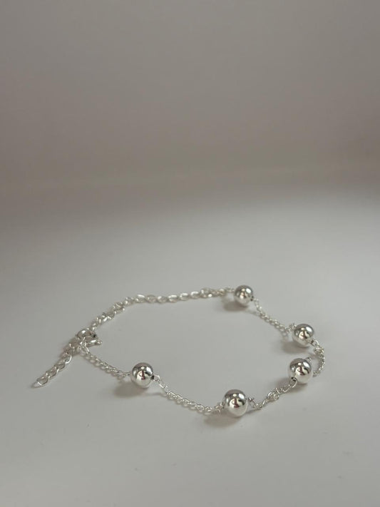 Pulseira de Prata 925 - Cadeado Bola Grande