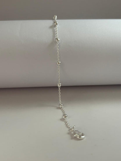 Pulseira de Prata 925 - Cadeado Bolinha