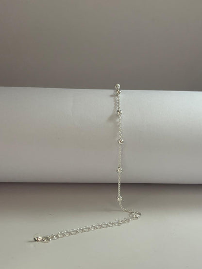 Pulseira de Prata 925 - Cadeado Bolinha