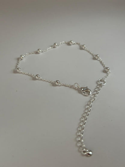 Pulseira de Prata 925 - Cadeado Bolinha