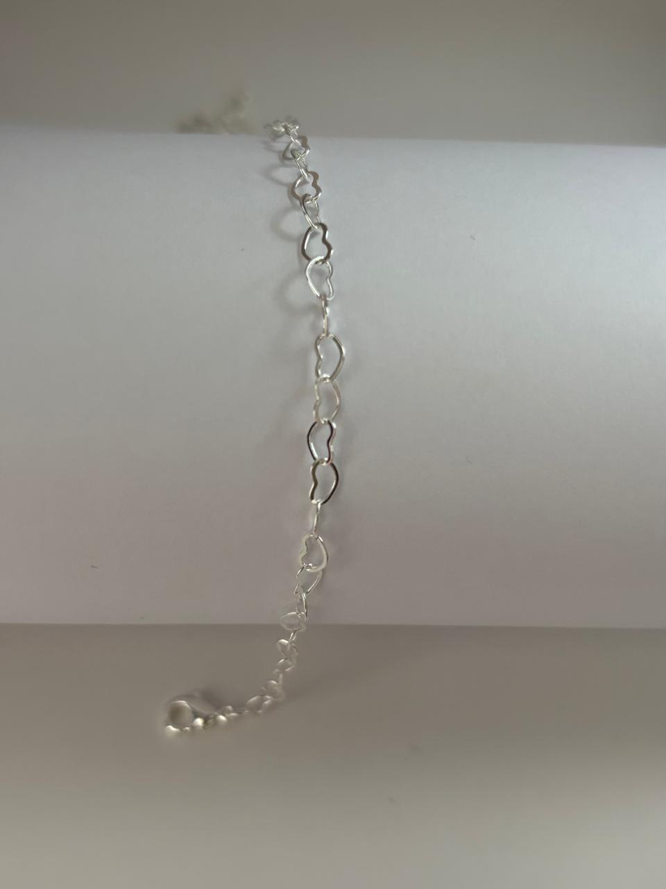 Pulseira de Prata 925 - Coração