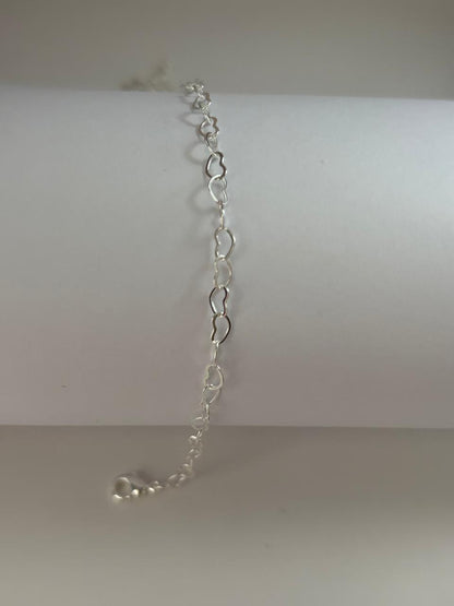 Pulseira de Prata 925 - Coração