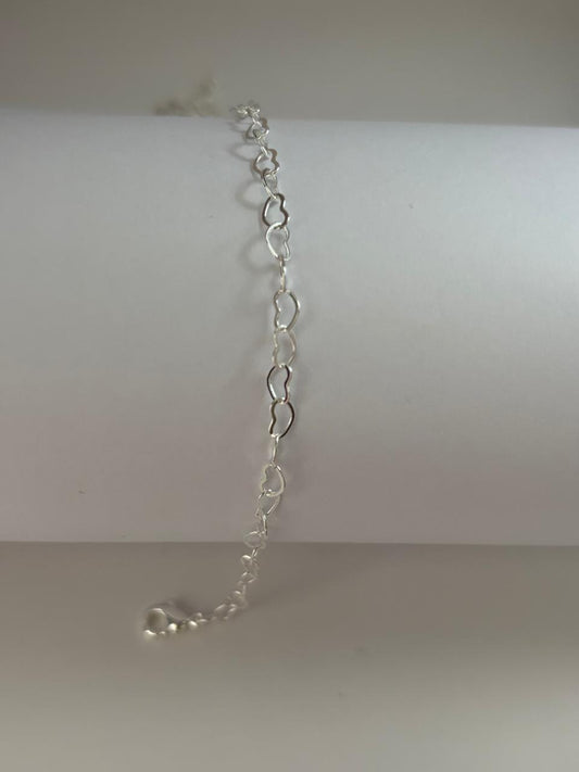 Pulseira de Prata 925 - Coração
