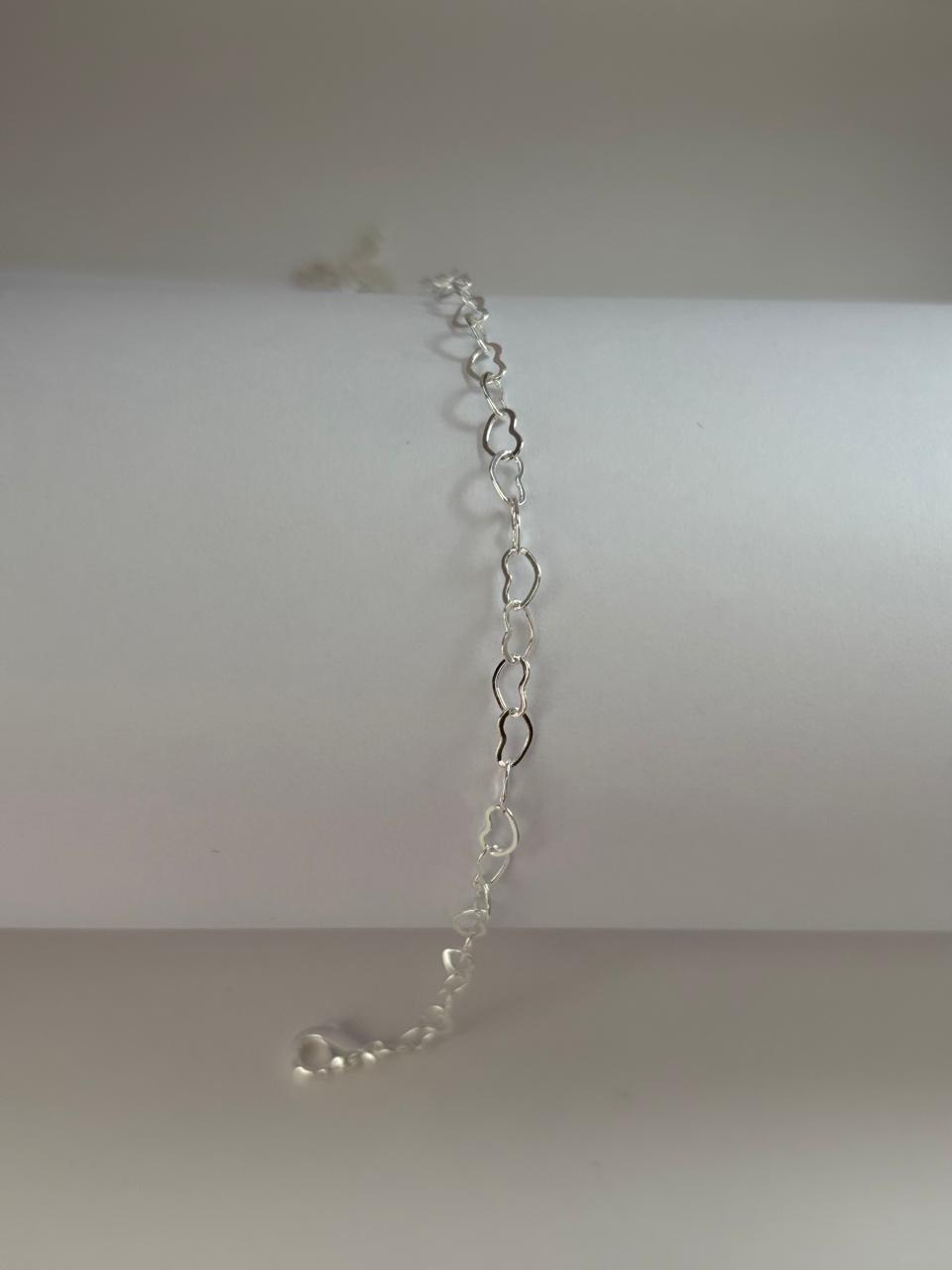 Pulseira de Prata 925 - Coração