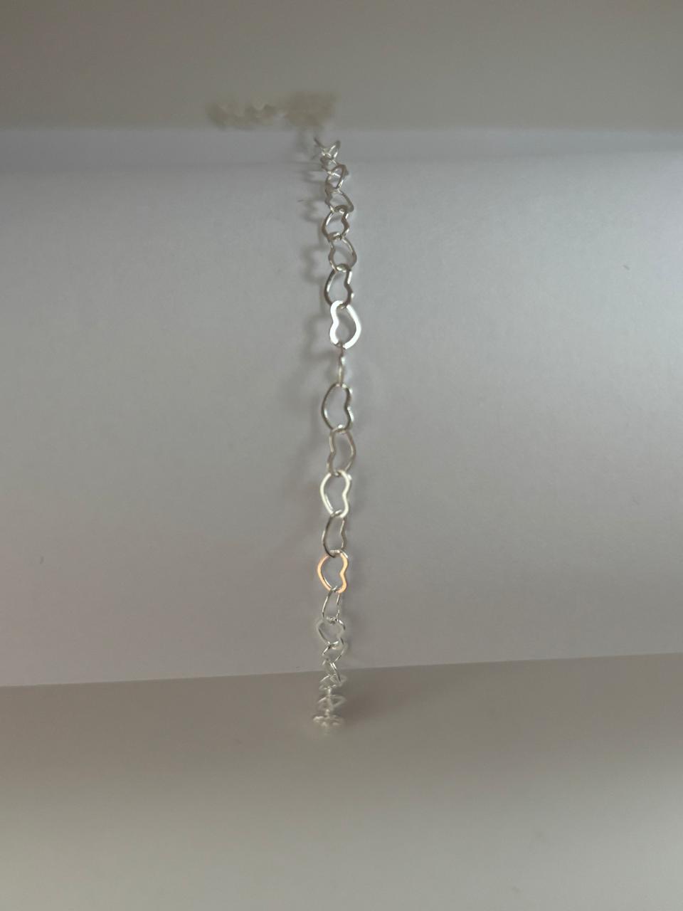 Pulseira de Prata 925 - Coração